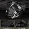 AOUTACC Airsoft Mask Skeleton Mask with Goggles Full Face Protective Adjustable Tactical Mask for Halloween Paintball Game Movie Props Party Cosplay Outdoor Activities(Black) view 2