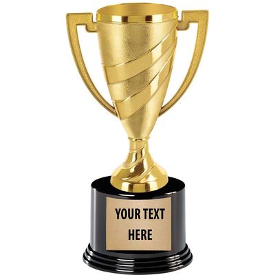 Crown Awards Large Cup Trophies, 9" Gold Cup Real Trophy Award with Custom Engraving, 5 Pack Prime