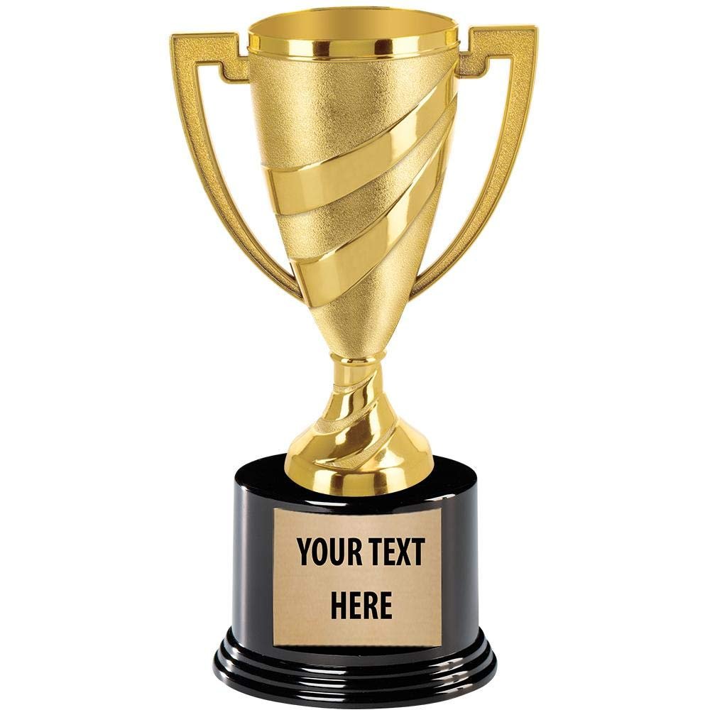 Crown Awards Large Cup Trophies, 9" Gold Cup Real Trophy Award with Custom Engraving, 5 Pack Prime