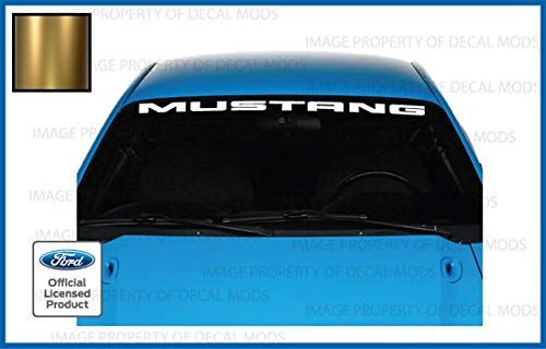Decal Mods Front Windshield Banner Compatible with Ford Mustang (1999-2004) Decal Sticker Graphic V6 - M (Metallic Gold) - CGOLD