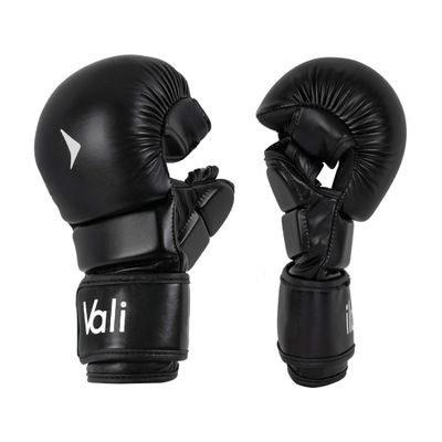 Vali MMA Hybrid Gloves Shooter for Sparring Grappling Training in Martial Arts (Black, L/XL) (Black, L/XL)