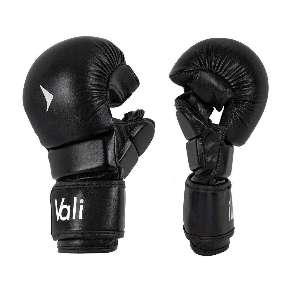 Vali MMA Hybrid Gloves Shooter for Sparring Grappling Training in Martial Arts (Black, L/XL) (Black, L/XL)