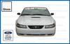 Decal Mods Front Windshield Banner Compatible with Ford Mustang (1999-2004) Decal Sticker Graphic V6 - M (White Gloss) - CW view 3