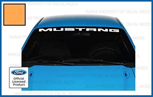 Decal Mods Front Windshield Banner Compatible with Ford Mustang (1999-2004) Decal Sticker Graphic V6 - M (Grabber Orange) - CGRABORA