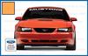 Decal Mods Front Windshield Banner Compatible with Ford Mustang (1999-2004) Decal Sticker Graphic V6 - M (Grabber Orange) - CGRABORA view 2