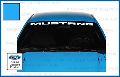 Decal Mods Front Windshield Banner Compatible with Ford Mustang (1999-2004) Decal Sticker Graphic V6 - M (Grabber Blue) - CGRABLU