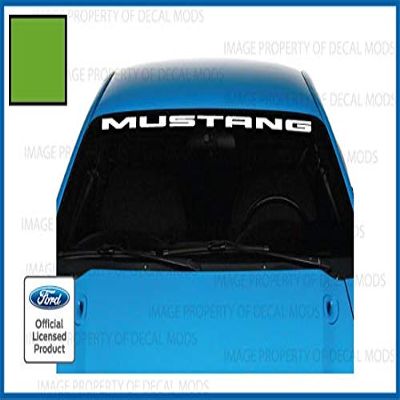Decal Mods Front Windshield Banner Compatible with Ford Mustang (1999-2004) Decal Sticker Graphic V6 - M (Vibrant Green) - CVGN