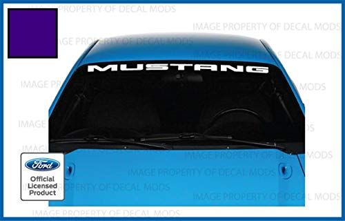 Decal Mods Front Windshield Banner Compatible with Ford Mustang (1999-2004) Decal Sticker Graphic V6 - M (Purple) - CPURPLE
