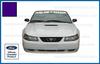 Decal Mods Front Windshield Banner Compatible with Ford Mustang (1999-2004) Decal Sticker Graphic V6 - M (Purple) - CPURPLE view 3