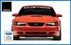 Decal Mods Front Windshield Banner Compatible with Ford Mustang (1999-2004) Decal Sticker Graphic V6 - M (Black Gloss) - CB view 2