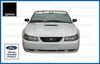 Decal Mods Front Windshield Banner Compatible with Ford Mustang (1999-2004) Decal Sticker Graphic V6 - M (Black Gloss) - CB view 3