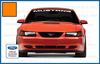 Decal Mods Front Windshield Banner Compatible with Ford Mustang (1999-2004) Decal Sticker Graphic V6 - M (Orange) - CO view 2