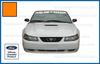 Decal Mods Front Windshield Banner Compatible with Ford Mustang (1999-2004) Decal Sticker Graphic V6 - M (Orange) - CO view 3