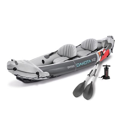 INTEX 2-Person Inflatable Kayak Set, Dakota K2 with 86in Oars and Pump