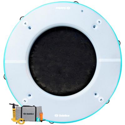 SOLSTICE 10-Person Circular Mesh Inflatable Dock, Floating Water Raft Platform, 10ft - Round Outdoor Ring for Lake, River, Swimming Pool & Beach, Includes w/Carry Bag & Repair Kit