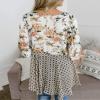 Women Boho Floral Kimono Cardigans 3/4 Sleeve Flowy Belt Tie Loose Cover Up Shirt Blouse Tunic Tops view 3