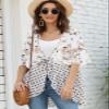Women Boho Floral Kimono Cardigans 3/4 Sleeve Flowy Belt Tie Loose Cover Up Shirt Blouse Tunic Tops view 4