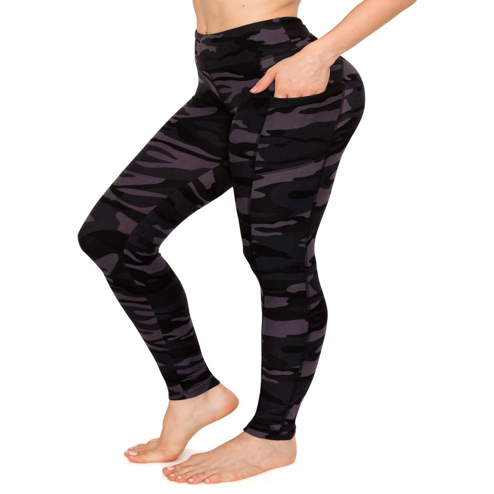 ALWAYS Women's Camo Yoga Pants with Pockets - High Waist Premium Soft Tummy Control Workout Stretch Leggings 153 M
