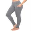 ALWAYS Women's High Waist Yoga Pants - Premium Soft Tummy Control Workout Stretch Solid Pants with Pockets Grey M view 1
