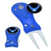Clip Wipes Air Force Divot Tool Switchblade Style with Ball Marker (Blue-Wings)