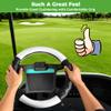 10L0L Golf Cart 14" Steering Leather Wheel Cover for Club Car DS Precedent for Yamaha Models, Breathable Rubber Leather Materials,Good Texture Nice Look (Black White Color) view 4