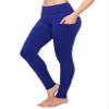 ALWAYS Women's High Waist Yoga Pants - Premium Soft Tummy Control Workout Stretch Solid Pants with Pockets Royal Blue M view 1