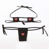 FEESHOW Women Strawberry Micro Monokini Bikini Mini Slingshot Swimsuit Extreme Beachwear Black One Size view 3