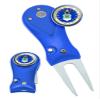 Clip Wipes Air Force Divot Tool Switchblade Style with Ball Marker (Blue-Seal)