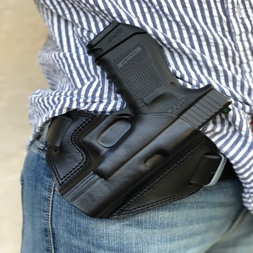Falco Open Top OWB Leather Holster for Glock 20/21