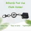 Diyeeni Billiards Pool Cue Chalk Holder, Portable Chalk Holder for Billiards, Billiards Chalk Holder Key Ring, Pool Cue Case, Retractable Cord Extending up to 50cm view 2