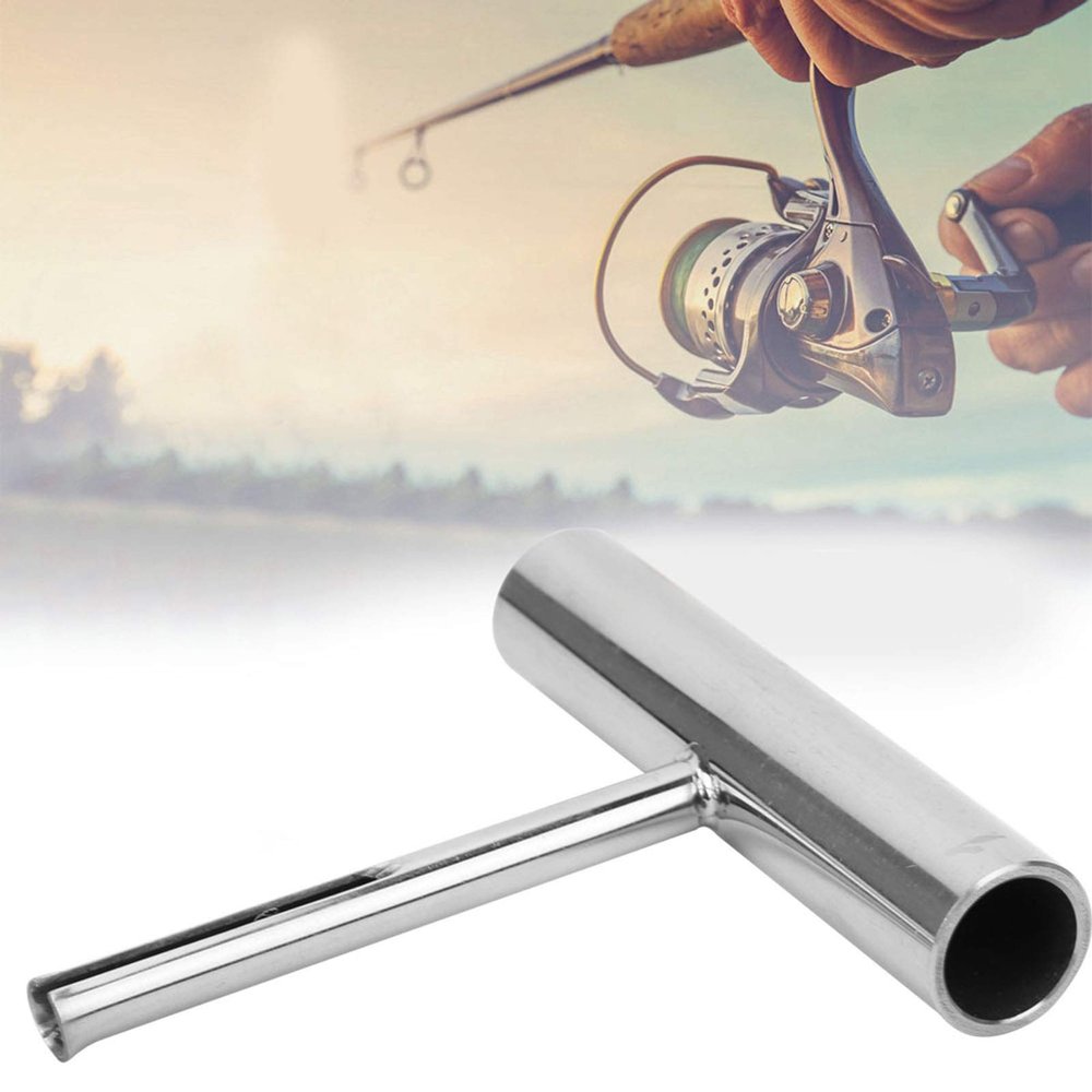 Alomejor Fish Tube Tool,304 Stainless Steel Design,Fishing Accessory T Bar for Divers Anglers Spearfishing Underwater Activities