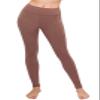 ALWAYS Women's High Waist Yoga Pants - Premium Soft Tummy Control Workout Stretch Solid Pants with Pockets Tan XL view 2
