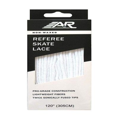 A&R Sports Dozen Pack (12 Pairs) Hockey Referee Non-Waxed Skate Laces, White, 84"-120" (120")