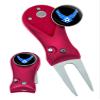 Clip Wipes Air Force Divot Tool Switchblade Style with Ball Marker (Red-Wings)