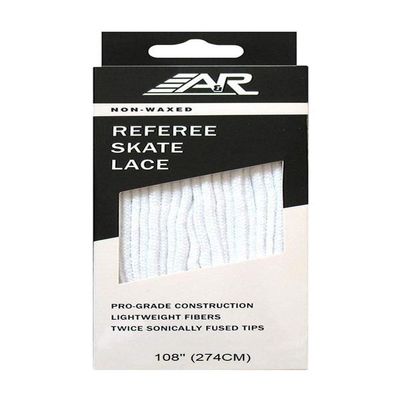 A&R Sports Dozen Pack (12 Pairs) Hockey Referee Non-Waxed Skate Laces, White, 84"-120" (108")