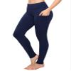 ALWAYS Women's High Waist Yoga Pants - Premium Soft Tummy Control Workout Stretch Solid Pants with Pockets Navy S view 1