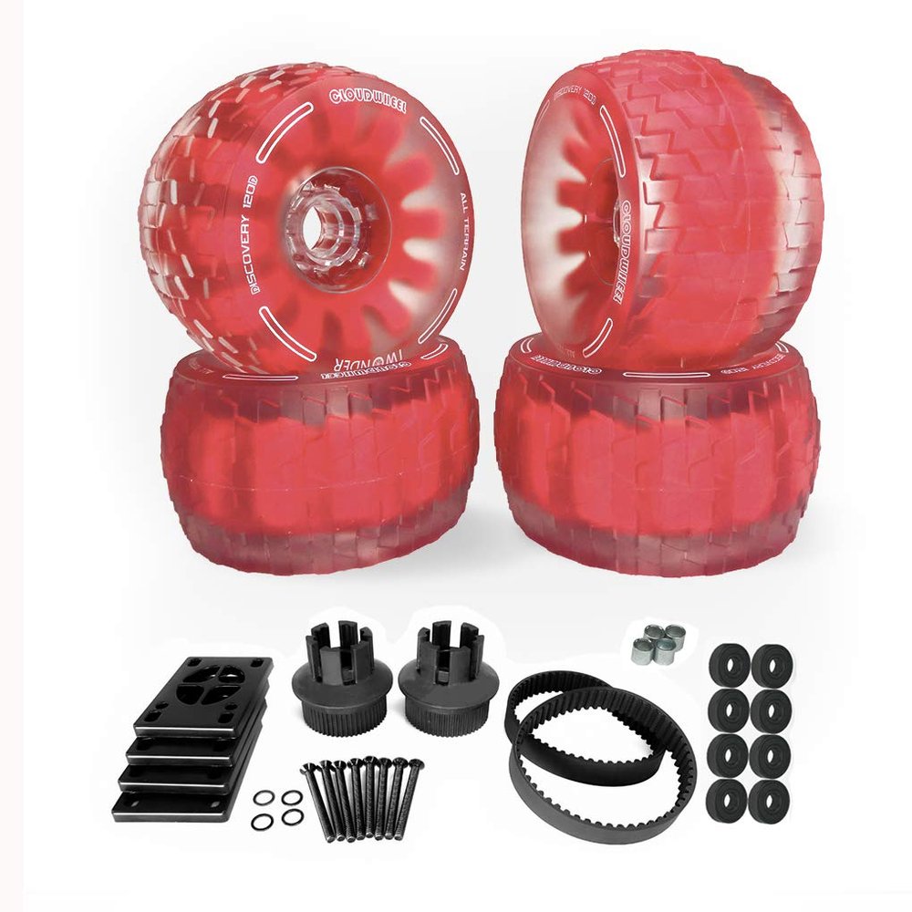 IWONDER Cloud Wheel Discovery 105/120mm for Boosted Plus/Stealth/Mini S/Mini X Boards Skateboard Wheels and Pulley Conversion Kit