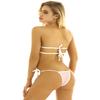 FEESHOW Women Strawberry Micro Monokini Bikini Mini Slingshot Swimsuit Extreme Beachwear Pink&White One Size view 4