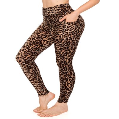 ALWAYS Women's Animal Yoga Pants with Pockets - High Waist Premium Soft Tummy Control Workout Stretch Leggings 377 S