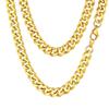 FindChic Thick Gold Chain Men Curb Chain Necklace 18K Gold Plated Chain Cuban Link 9MM 20'' Hip Hop Jewelry 90s Party view 1