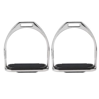Taidda Iron Horse Stirrups Irons, Iron Horse Stirrups Safe Riding Equestrian Plating Iron Horse Stirrups with Black Rubber Horse Mat for Riding Horses