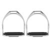 Taidda Iron Horse Stirrups Irons, Iron Horse Stirrups Safe Riding Equestrian Plating Iron Horse Stirrups with Black Rubber Horse Mat for Riding Horses view 1