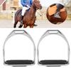 Taidda Iron Horse Stirrups Irons, Iron Horse Stirrups Safe Riding Equestrian Plating Iron Horse Stirrups with Black Rubber Horse Mat for Riding Horses view 2