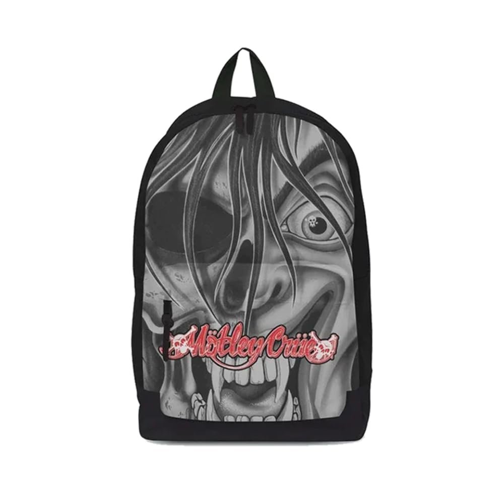 Motley Crue Backpack Bag Dr Feelgood Face Band Logo Official Rocksax Grey Size One Size