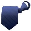 BESMODZ Men's Navy Blue Striped Zipper Ties Silk Pretied Necktie Zip Up Neckties view 1