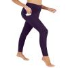 PHISOCKAT High Waist Yoga Pants Women with Pockets, Leggings for Women Tummy Control, Workout Leggings Purple view 4