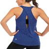 ICTIVE Womens Cross Backless Workout Tops for Women Racerback Open Back Shirts Athletic Sleeveless Clothes Dark Blue S view 1
