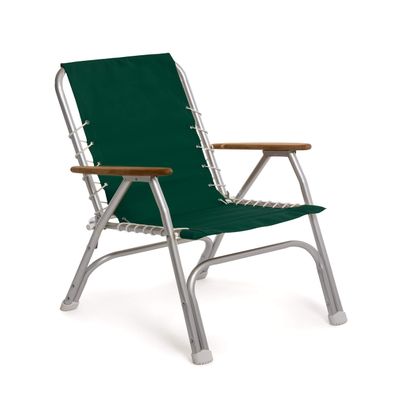 FORMA MARINE High Back Deck Chair, Boat Chair, Folding, Anodized, Aluminium, Green, Model M150GR