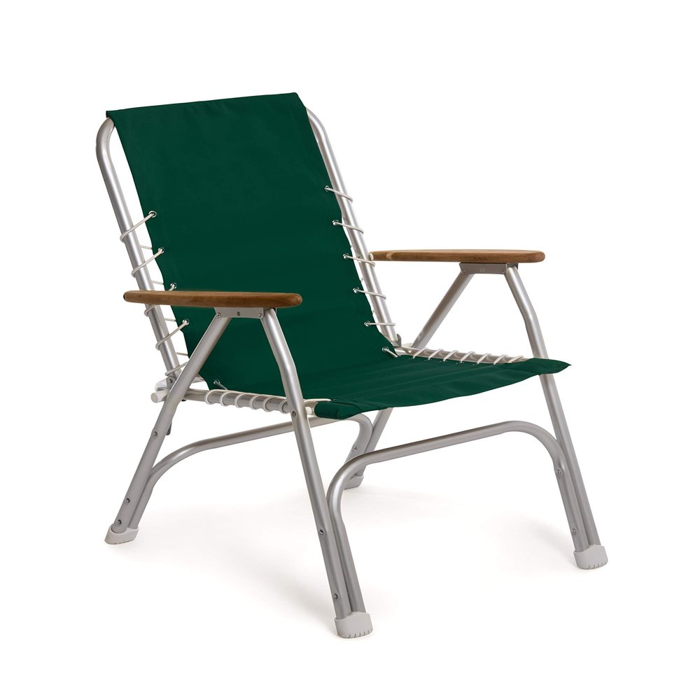 FORMA MARINE High Back Deck Chair, Boat Chair, Folding, Anodized, Aluminium, Green, Model M150GR