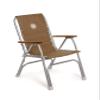 FORMA MARINE High Back Deck Chair, Boat Chair, Folding, Anodized, Aluminium, Light Brown, Model M150BR view 1